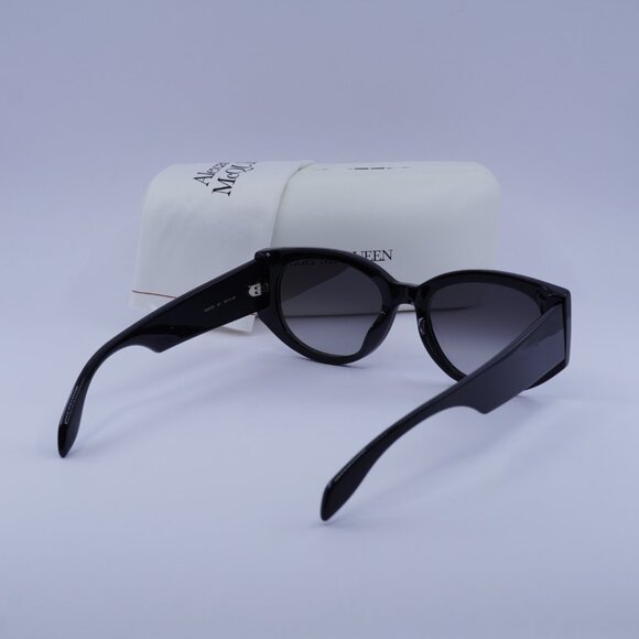 Alexander McQueen AM0330S 001 Oval Sunglasses - Black/Grey - Picture 10 of 10
